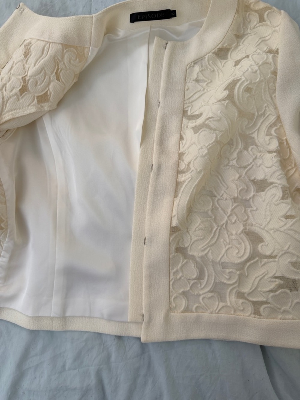 Episode Women's Cream Embroidered Lace Jacket - Picture 8 of 12